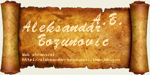 Aleksandar Božunović vizit kartica
